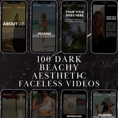 400 Dark Aesthetic Faceless Videos, 100 Boss babe Stories & Bonus Social Media Planner