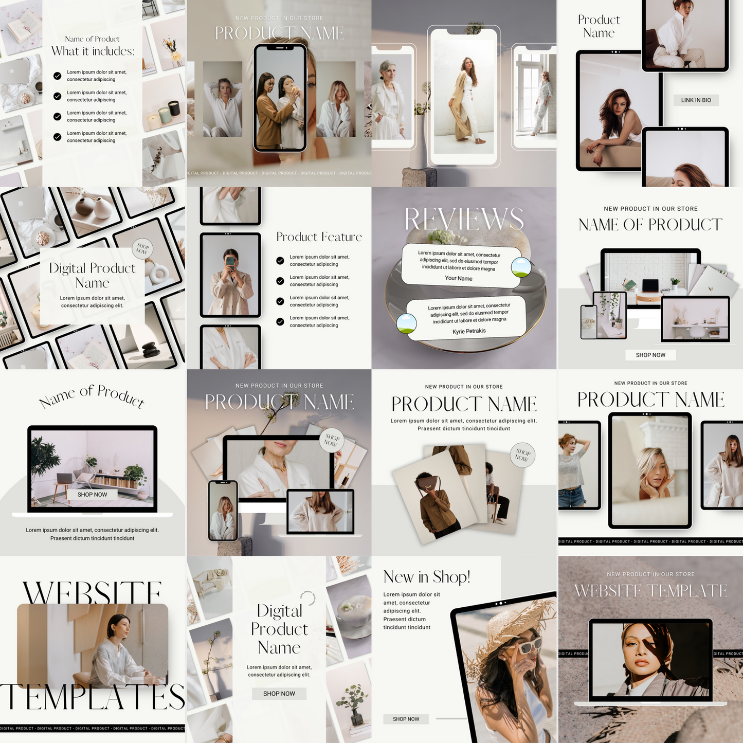 100 Digital Products Instagram Posts WITH PHOTOS (Mockups)