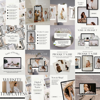 100 Digital Products Instagram Posts WITH PHOTOS (Mockups)